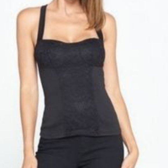 BLACK KNIT LACE TAPESTRY BURLESQUE - Picture 1 of 8